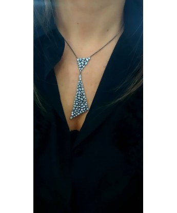 KRAVAT KOLYE SİYAH RODYUMLU